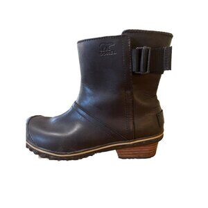 SOREL Women's Slim boot Black Boots Size 6M Booties Slip&water Resistant